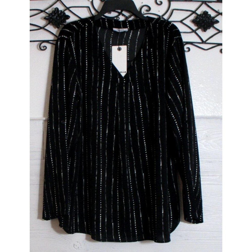 Youtalia Women's Top Size XXL Long Sleeve Multicolored V Neck